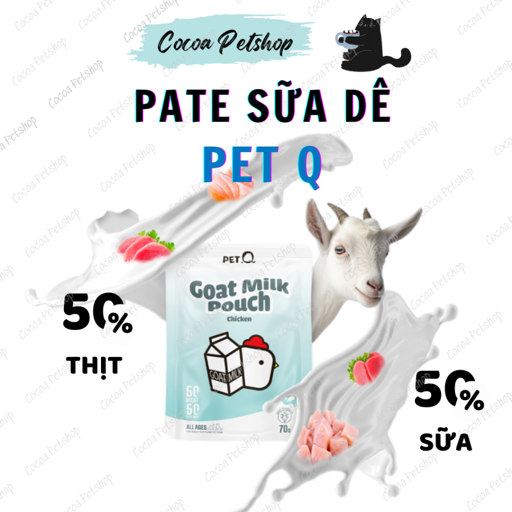 [COMBO PATE] Pate PET Q - Pate Sữa Dê Pet Q Cho Mèo - Pate Sữa Dê Dinh Dưỡng, Cao Cấp, Bổ Sung Vitam