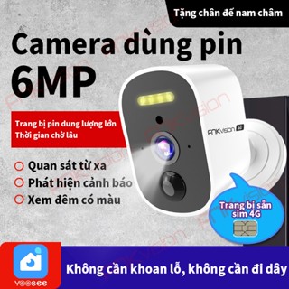 [Fnkvision] Camera dùng pin và sim 4G Yoosee Không cần cắm điện Không cần khoan lỗ Giám sát từ xa trên điện thoại