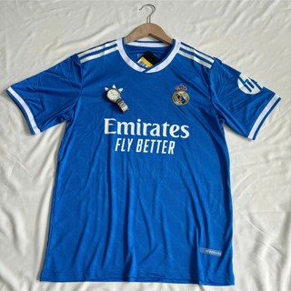  Áo bóng đá Retro Real-Madrid 2025 2026 MÀU XANH vải Cotton Polyester thời trang blockcore 