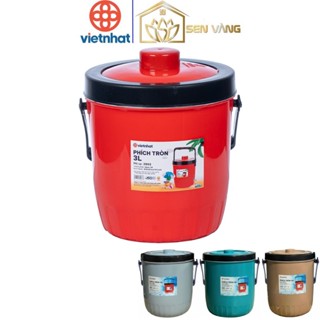 Phích thùng đá tròn nhựa VIỆT NHẬT - Giữ nhiệt nóng, lạnh, đựng nước, ủ cơm, canh, sữa chua 3903/28