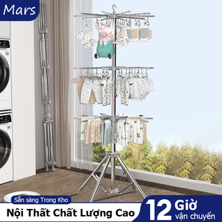  Mars Giá Treo Quần Áo Cây Phơi Đồ Inox Sào Phơi Đồ Gấp Gọn 3 Tầng 40 Kẹp Phơi Đồ Cho Bé Thông Minh 