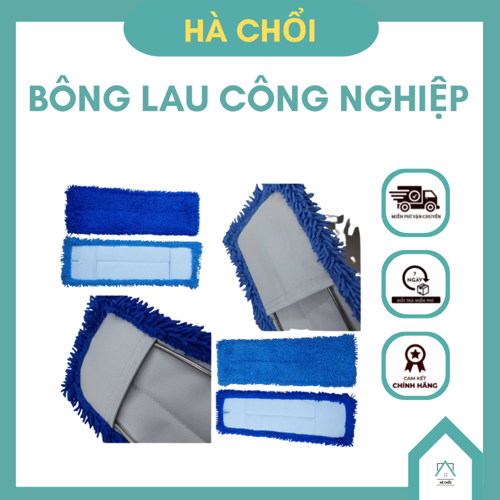 Bộ Cây Lau Nhà Công Nghiệp Cán Inox 201 Không Gỉ - Kèm Bông Lau Sàn San Hô (Đa Dạng Kích Thước: 45cm/60cm/90cm)