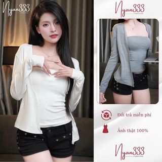  Áo Khoác Cardigan Nữ Basic Hàn Quốc Chất Thun Cotton Co Giãn Dáng Vừa Hot Trend 2025  Tặng èm Áo Quây  