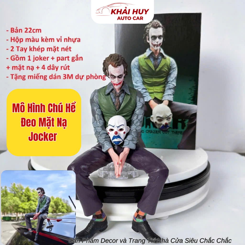 Mô hình Joker và Rùa Jenny,Ếch,Cậu bé Shin gắn trang trí xe ô tô, xe máy hàng đẹp chắc chắc Khaihuya