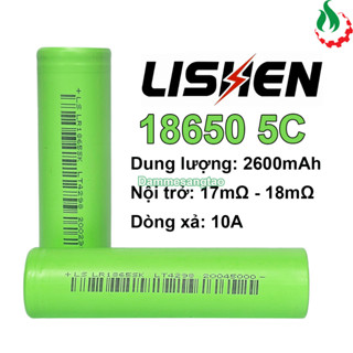 Cell pin 18650 LISHEN SK Li-ion 3.7V 2600mah 5C - Xả 10A