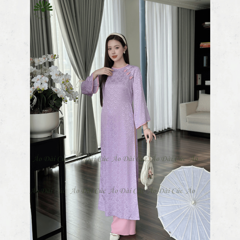 [SẴN HÀNG - HỎA TỐC] Áo dài cách tân Nguyệt Hoa , cách tân dáng suông gấm cúc cao cấp - Áo Dài Cúc | BigBuy360 - bigbuy360.vn
