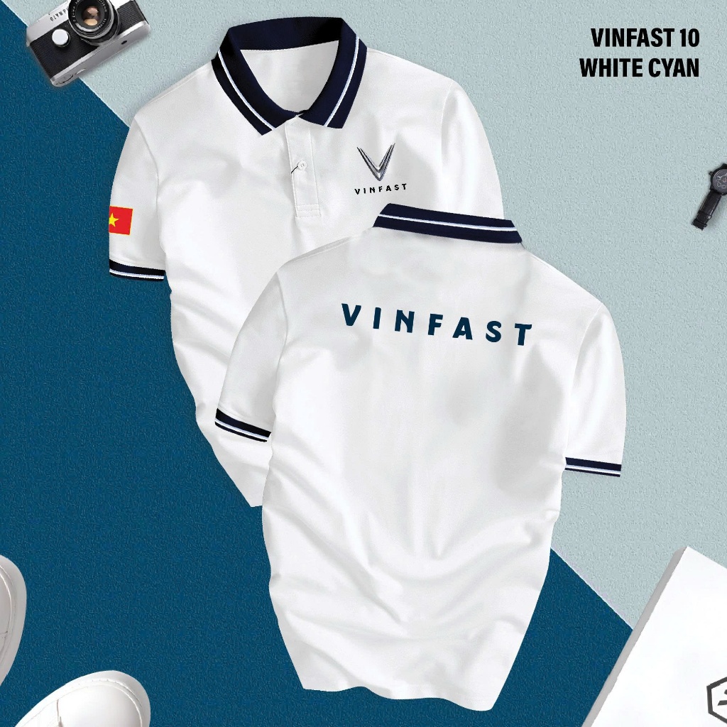 [VINFAST 10] Áo Polo Hãng Xe Vinfast Nam Nữ, Vải Thun Cá Sấu Co Giãn, Nhận In Tên Showroom