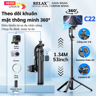   C22  Gậy chụp ảnh 4 chân tích hợp Gimbal AI thông minh Tripod điện thoại xoay 360 độ kéo dài 1m34 