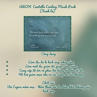 [COMBO 5 MIẾNG LẺ] Mặt nạ AROH TURN BACK TIME mẫu mới