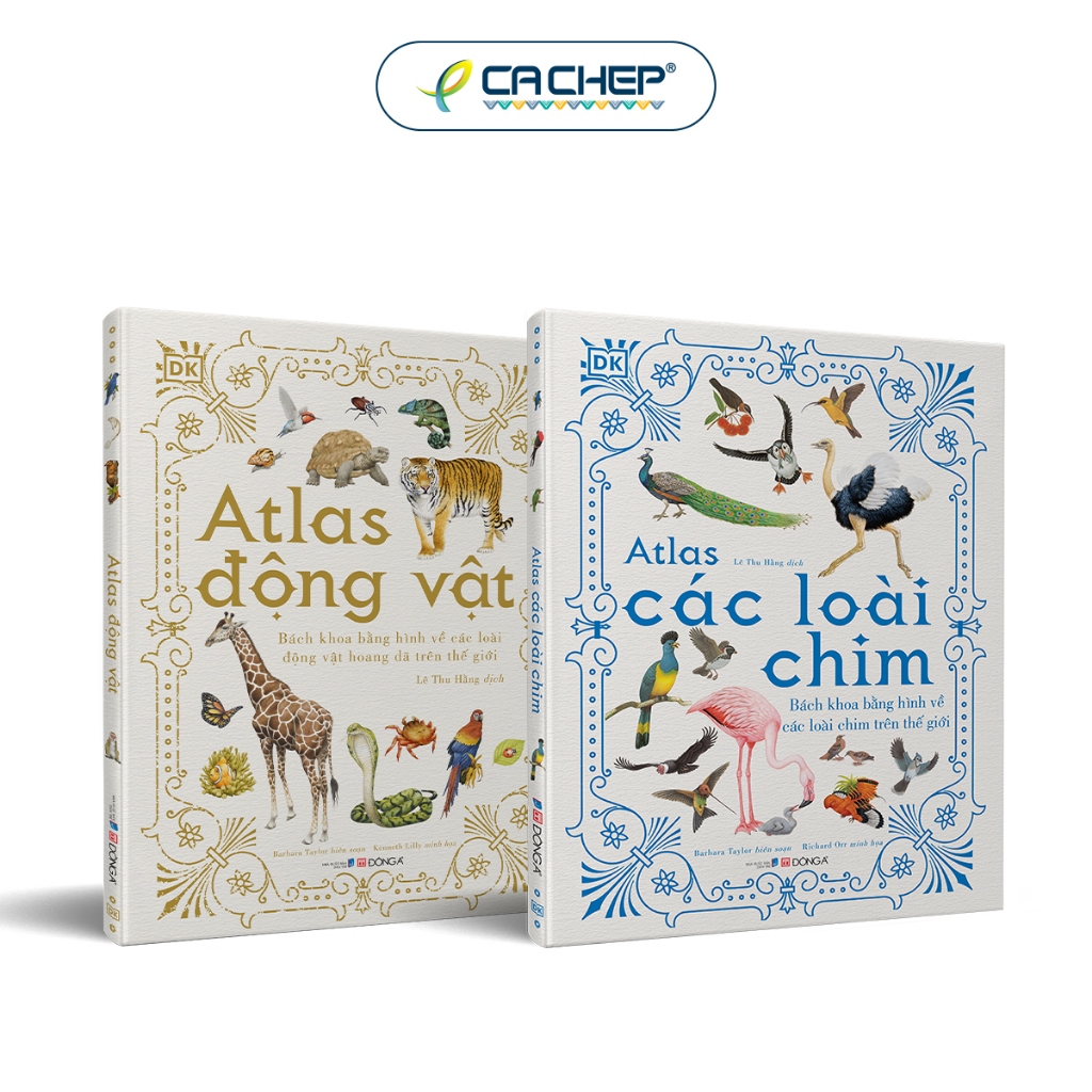 Sách - Combo 2 cuốn: Atlas động vật + Atlas các loài chim - Bìa cứng - Đông A