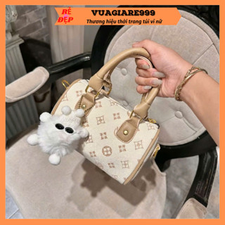  Túi xách nữ dáng trống mini cầm tay đeo chéo đẹp tặng kèm móc gấu siêu xinh đi chơi thời trang hàn quốc dễ thương DC93 
