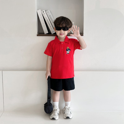 Áo polo bé trai in hình gấu nhiều màu chất cotton 4 chiều  - Áo thun có cổ cho bé Loza Kids PL3234
