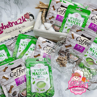 Kẹo xê matcha hình xương chó, kẹo xê hương matcha