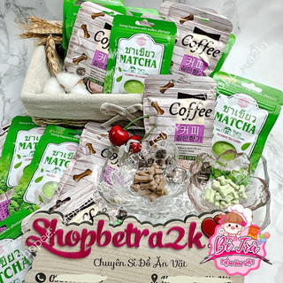 Kẹo xê matcha hình xương chó, kẹo xê hương matcha