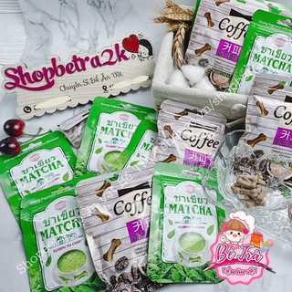 Kẹo xê matcha hình xương chó, kẹo xê hương matcha