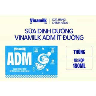 Thùng 48 hộp sữa tươi tiệt trùng Vinamilk ADM ít đường/ Có đường/Socola hộp 180ml/110ml