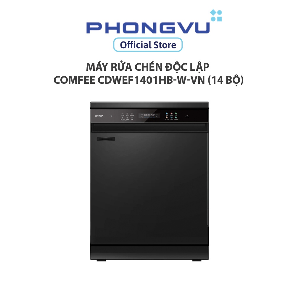 Máy rửa chén Comfee CDWEF1401HB-W-VN (14 bộ) - Sấy AI Heat Dry - App SmartHome - Bảo hành 12 tháng