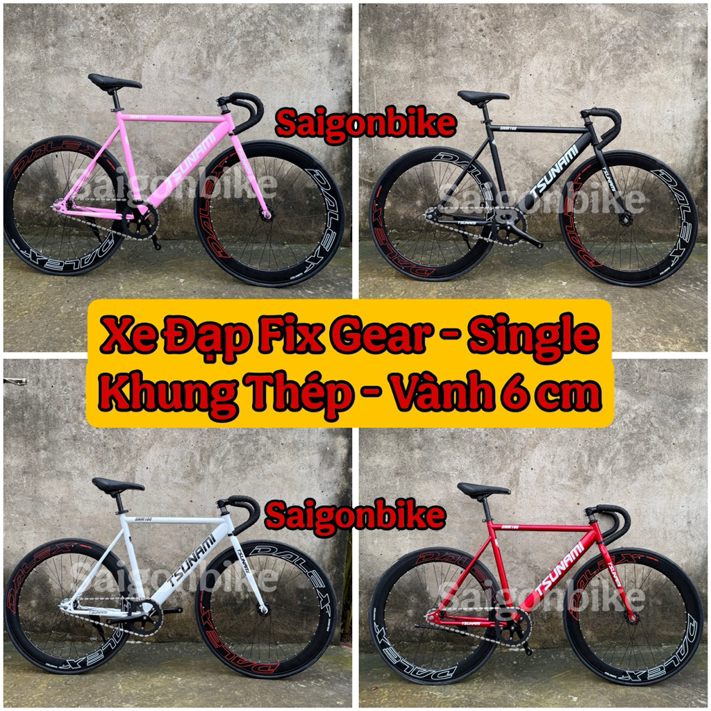 (Vành 6cm) Xe Đạp Thể Thao Tsu Fix Và Single. Bản Khung Thép Vành 6 cm Đủ Màu