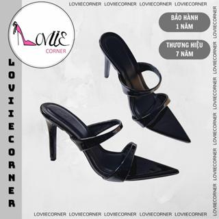  LOVIIECORNER - FORM BÉ - GUỐC CAO GÓT NỮ MŨI NHỌN HAI QUAI NGANG MẢNH - GÓT ĐŨA NHỌN THỜI TRANG CAO 9 PHÂN - DD241201 