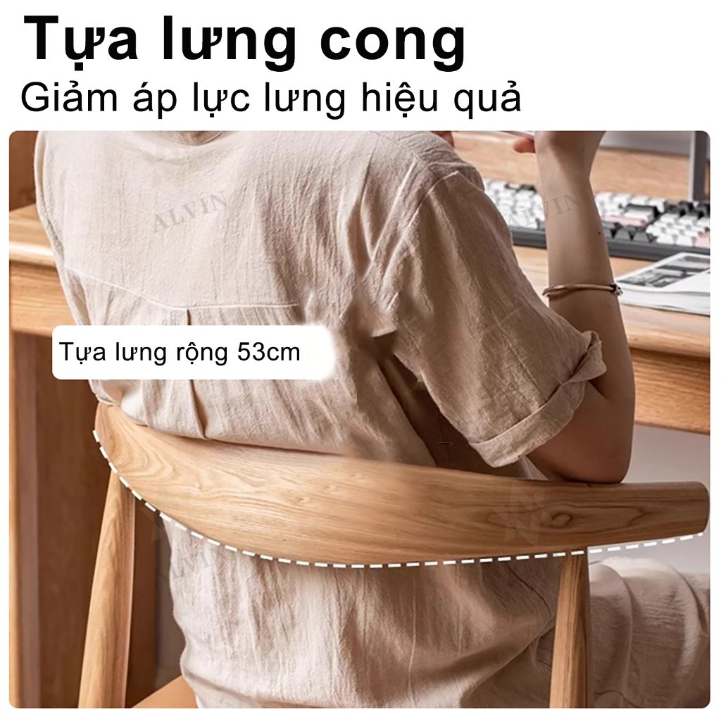 ALVIN ghế gỗ Ăn Bắc Âu Ghế Làm Việc Ghế làm việc đệm Cao Cấp Phong Cách Hiện Đại Thông Minh Phù Hợp | BigBuy360 - bigbuy360.vn