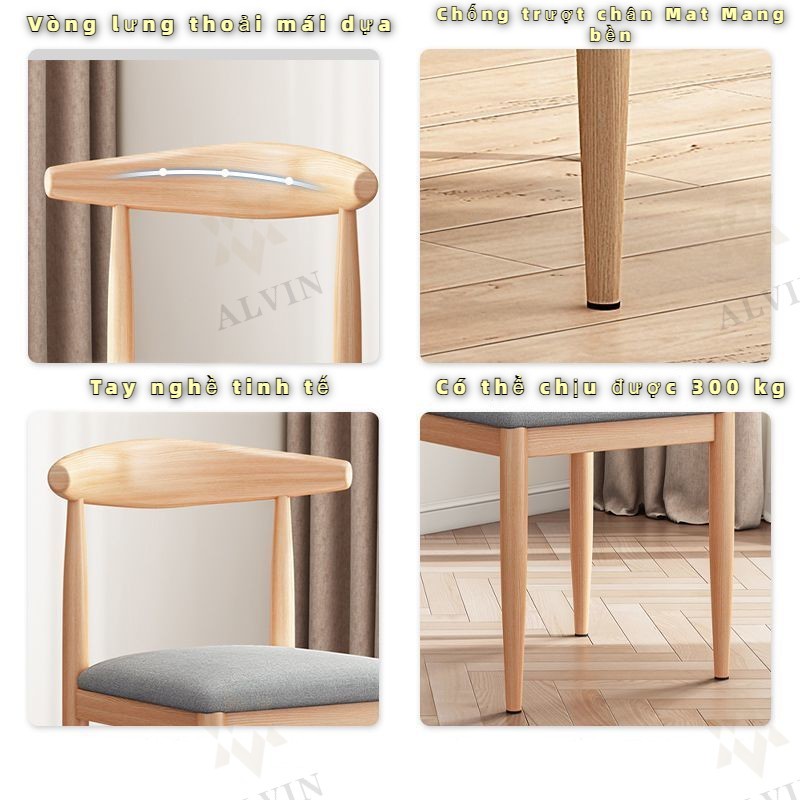 ALVIN ghế gỗ Ăn Bắc Âu Ghế Làm Việc Ghế làm việc đệm Cao Cấp Phong Cách Hiện Đại Thông Minh Phù Hợp | BigBuy360 - bigbuy360.vn