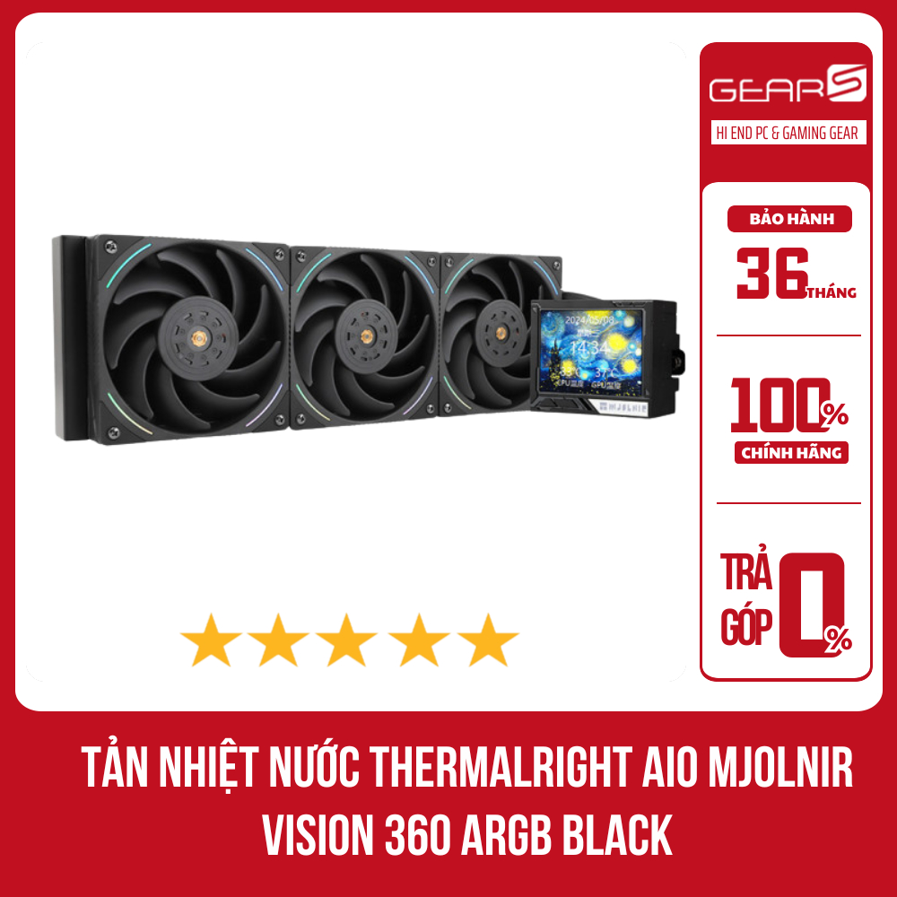 Tản nhiệt nước THERMALRIGHT AIO Mjolnir Vision 360 Argb Black - Bảo Hành 36 Tháng