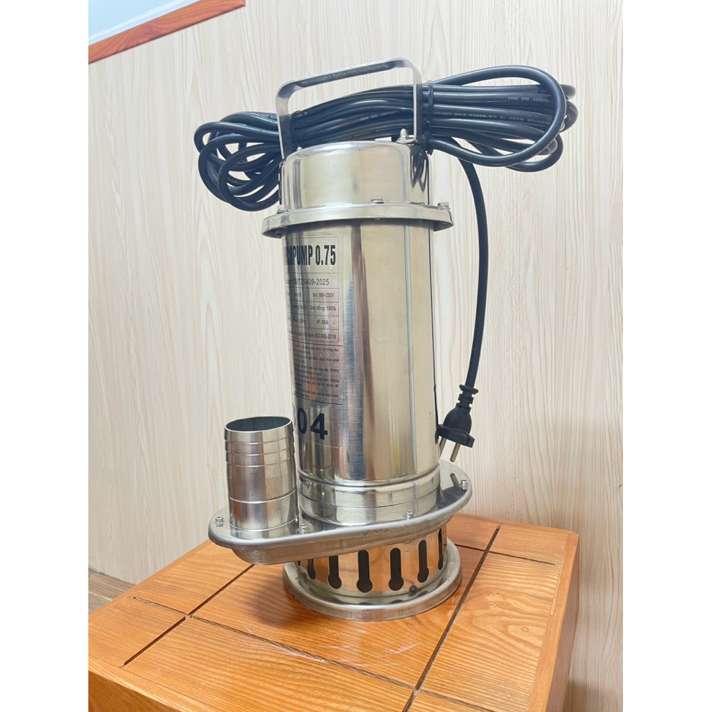 Bơm chìm full inox 304 lưu lượng cánh hở công xuất 0,75kw - 1hp . Bảo hàng 12 tháng