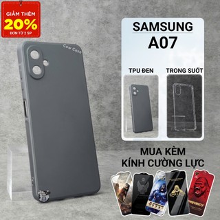  Ốp lưng Samsung A07 Cowcase trơn màu đen | Ốp điện thoại SS galaxy dẻo bảo vệ camera đt sámung toàn diện 