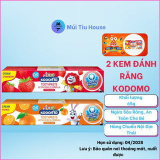  Combo 2 Tuýp Kem Đánh Răng Trẻ Em Kodomo Thái Lan 65g - Cho Bé Trên 6 Tháng Tuổi 
