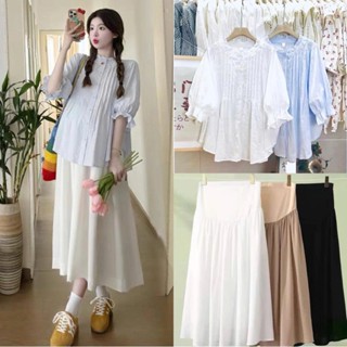  Siêu Xinh - Áo bầu + Chân Váy 2 Lớp,Chất Line Hàn Mềm Mát,dáng Hàn Quốc sang xịn ,Size 40kg Đến 75kg 