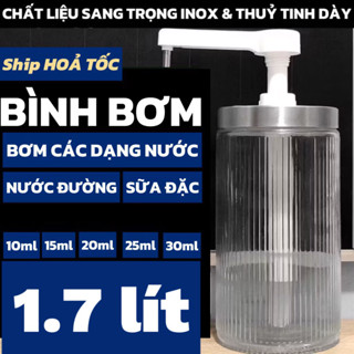 Bình Bơm Chống Nhiễu Sữa Đặc, Nước Đường, Siro - Thuỷ Tinh - Chuẩn định lượng 10ml 15ml 20ml 25ml 30ml