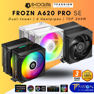 Tản nhiệt khí CPU ID-Cooling FROZN A620 PRO SE / LED ARGB - Chính hãng, tháp đôi, 2 quạt, 6 ống đồng