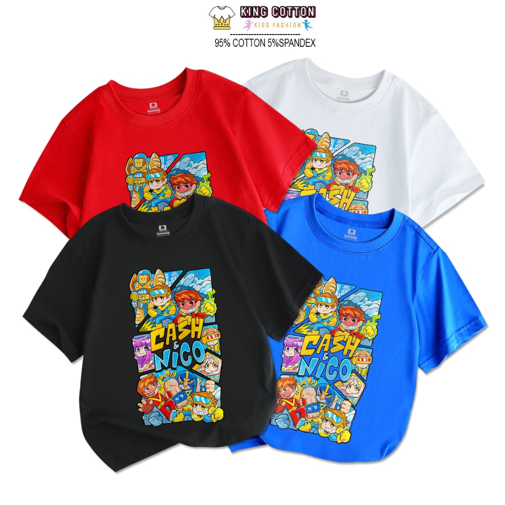Áo Thun Cotton Trẻ Em DASH NICO 2, Vải Cotton Chính Phẩm 4 Chiều, Size Từ 7 - 60kg, KING COTTON