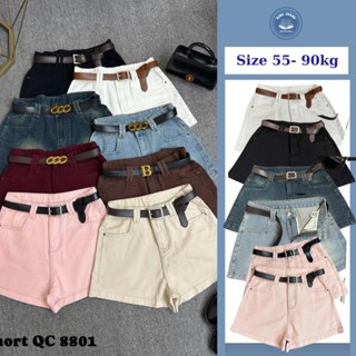  Quần Short Jean Nữ Trơn Dáng Chữ A Lưng Cao Nhiều Màu Phong Cách Trẻ Trung Quần Đùi Bò Nữ Cạp Cao 55-90kg QC8801 
