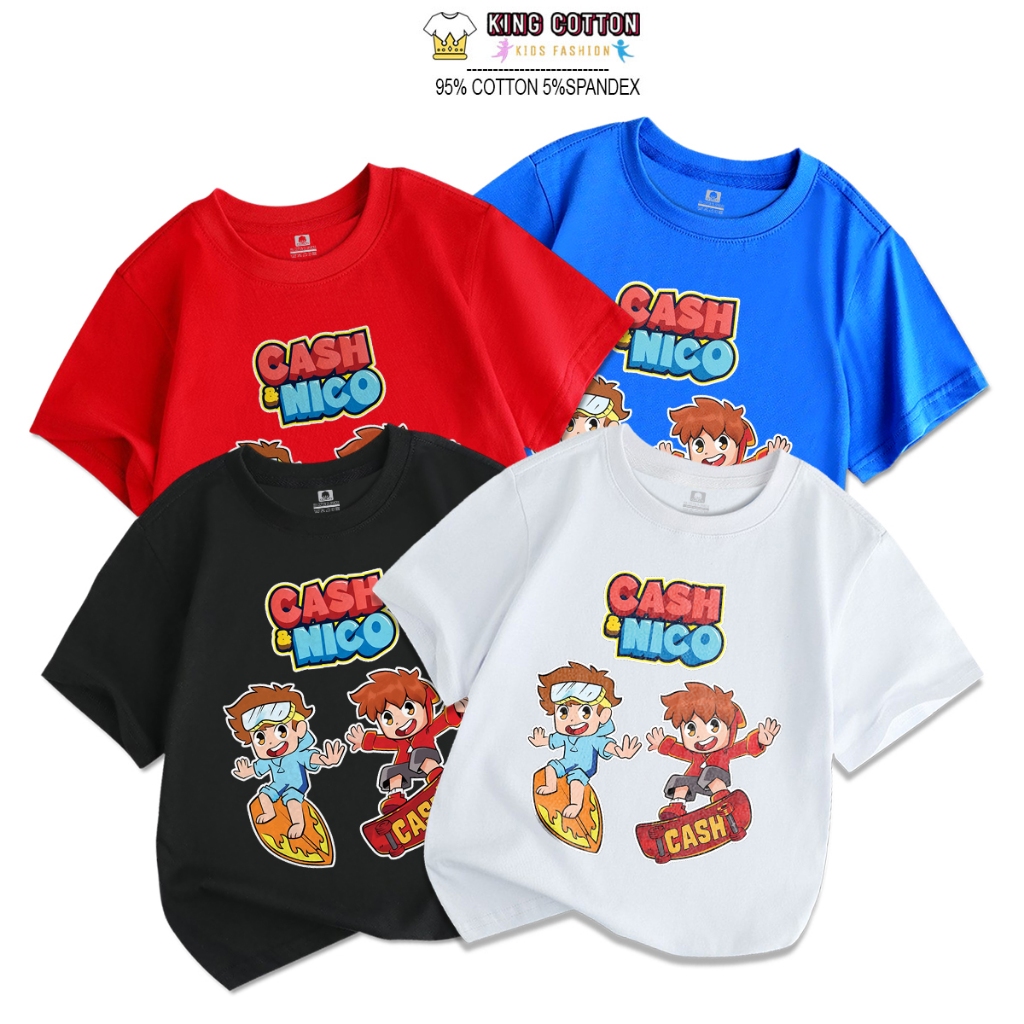 Áo Thun Cotton Trẻ Em DASH NICO 3, Vải Cotton Chính Phẩm 4 Chiều, Size Từ 7 - 60kg, KING COTTON