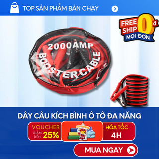  Dây Câu Kích Bình Ắc Quy Ô Tô Dài 4m Dòng 2000A Kích Điện Ắc Quy Cứu Hộ Ô Tô Loại To Dài 
