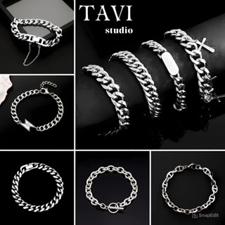  Lắc Tay Nam Chuỗi Xích Titan – Vòng Tay Unisex Mạ Bạc Không Gỉ Thời Trang GenZ Nhiều Mẫu Đẹp Cá Tính Tavi Studio 