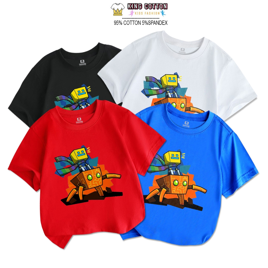 Áo Thun Cotton Trẻ Em GEOMETRY DASH, Vải Cotton Chính Phẩm 4 Chiều, Size Từ 7 - 60kg, KING COTTON