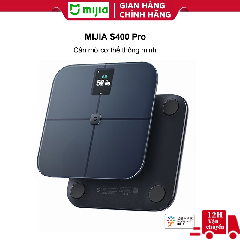 Cân mỡ cơ thể thông minh MIJIA S400 Pro Màn hình màu TFT Kết nối Cân điện tử Cân cơ thể Cân trọng lư