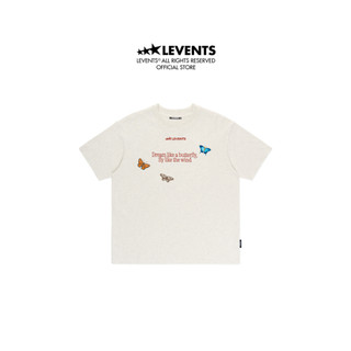  Áo Thun Levents Butterfly Oversized Tee  Grey 100% Cotton T-shirt Unisex 