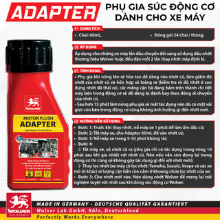 Phụ gia nhớt Wolver Adapter 60mL - Phụ gia Wolver súc động cơ xe máy 60mL - Phụ gia súc động cơ