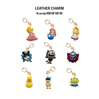 Móc Khóa Da Thủ Công TICK & PICK Chủ Đề Nhân Vật Tuổi Thơ Dễ Thương Phụ Kiện Túi Xách, Chìa Khóa