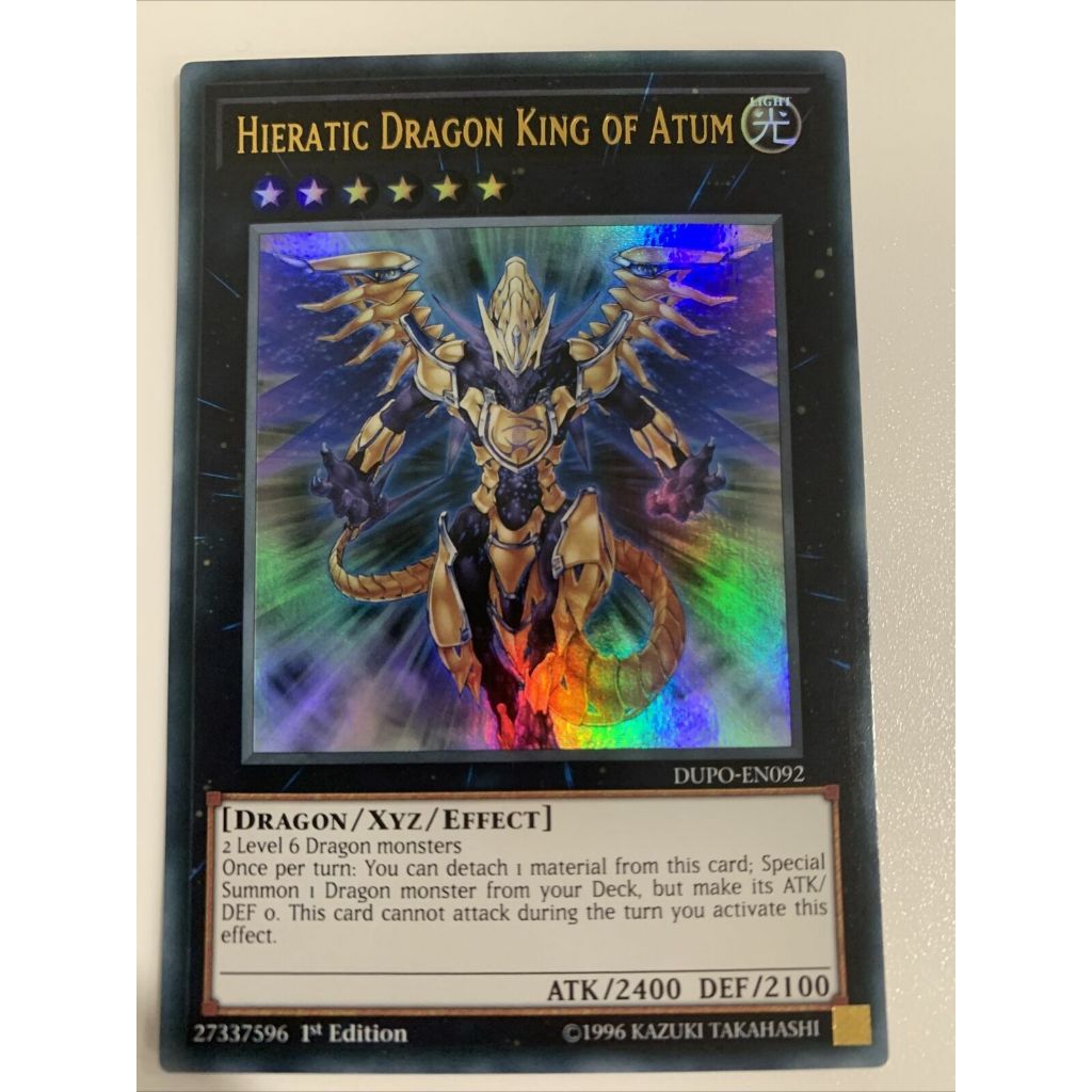 Ultra Rare dupo Lá bài thẻ Yugioh Hieratic Dragon King of Atum - Tặng bọc bài nhựa xyz