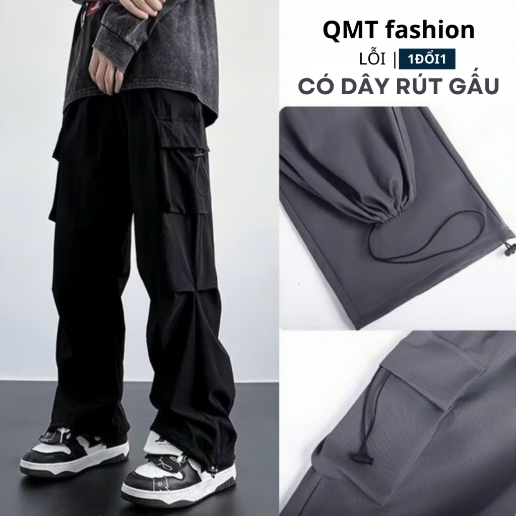 Quần Kaki Túi Hộp Nam, Quần Cargo Pants Có Dây Rút Gấu, phong cách hiphop đường phố QMT FASHION 003