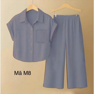  Bộ Đũi Nữ Tay Cộc Quần Dài Chất Liệu Đũi Tơ Cao Cấp full sz 40-75kg 