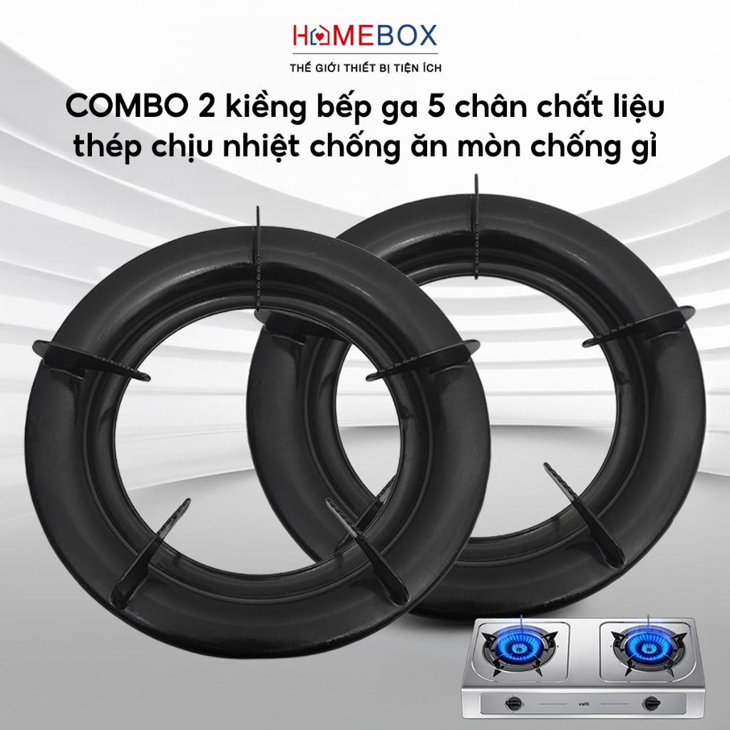 COMBO 2 Kiềng Bếp Gas 5 Chân Tròn, Phụ Kiện Bếp Gas Dương Inox Chịu Nhiệt Dùng Cho Bếp Gas Đơn Đôi