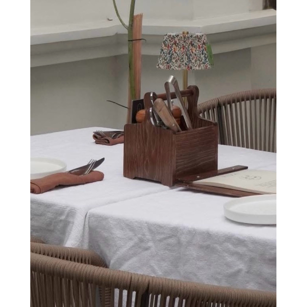 Khay gia vị 1 ngăn có tay cầm, vintage - Gỗ Cao Su - GXHOME