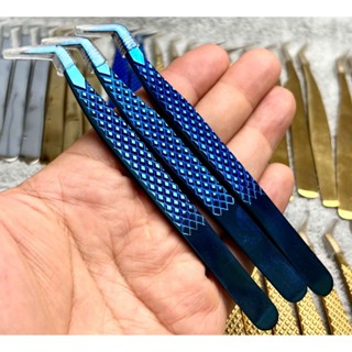 Nhíp nối mi Volume Cao Cấp mũi phủ nhám NANO (11mm-13mm) bao gắp 20D-30D nối mi tạo fan