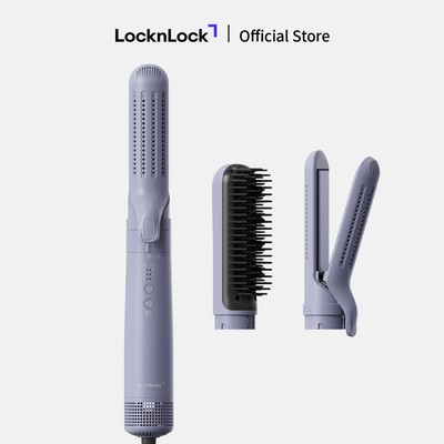 Máy tạo kiểu tóc đa năng LocknLock Multi hair styler ENA236PUP, 3 mức nhiệt linh hoạt, thiết kế 3 trong 1, công nghệ PTC