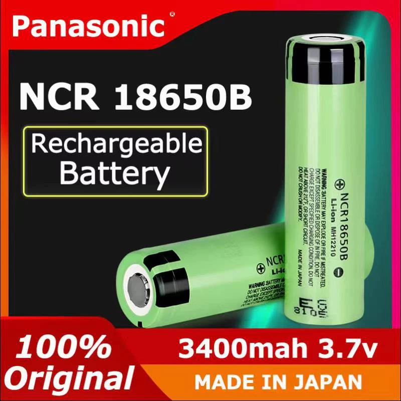 2 Viên Panasonic 18650 Pin sạc lithium-ion 3.7V 3400mAh có thể sạc lại với mạch bảo vệ NCR18650B Pin Hàng Chính Hãng